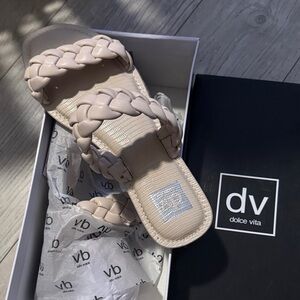 Dolce Vita Braided Sandals in Beige